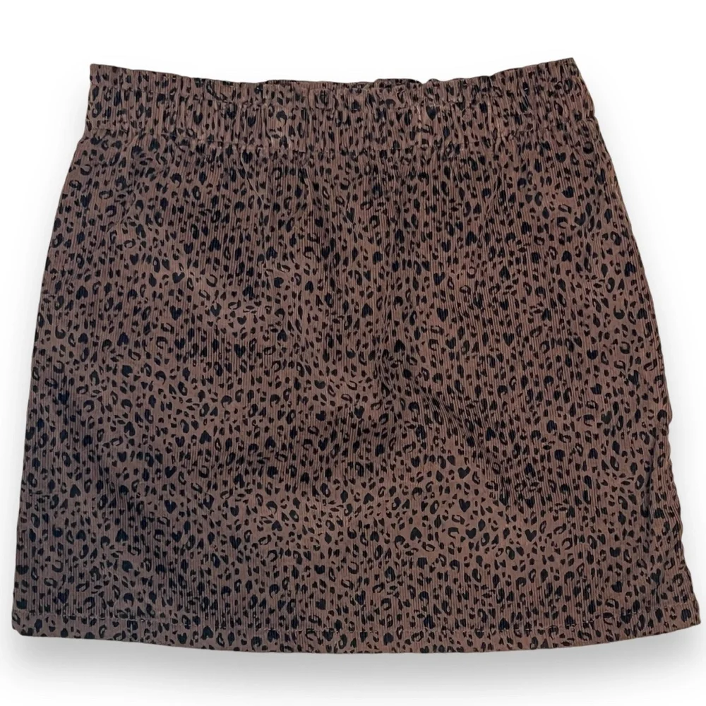 Old Navy‎ Girls Size Medium/8 High-Waisted A-Line Brown Cheetah Corduroy Skirt